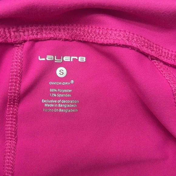 Layers 8 Pink Leggings, 21” Inseam, side pockets, legs are rounded, Sz S - Picture 9 of 14